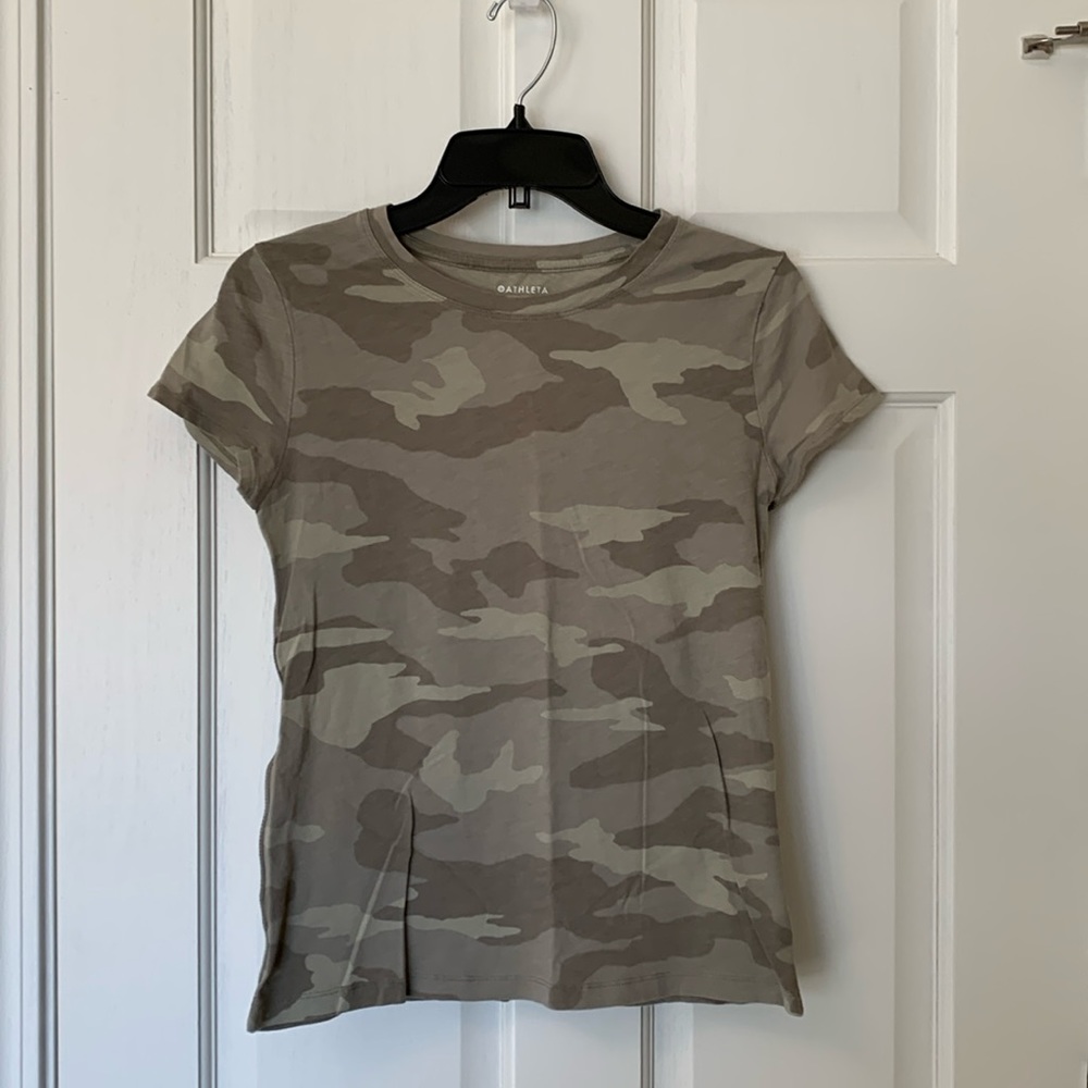 Athleta Organic Daily Camo Crew Top
